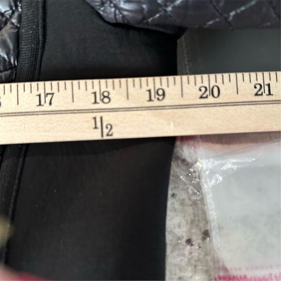 Michael Kors Women's Black moto bubble jacket Quilted Coat M 3/4 length Winter - Picture 13 of 15